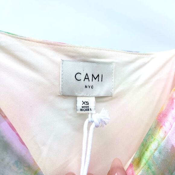 New Cami NYC Raven Midi Slip Dress Silk Charmeuse Rainbow Plaid XS Small - Picture 4 of 10